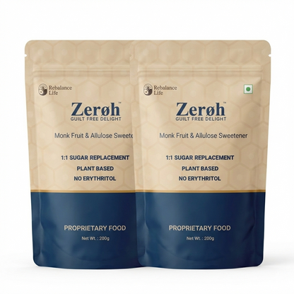 Zeroh Sugar | Monk Fruit & Allulose Sweetener | No Erythritol | Clinically Tested | 400g