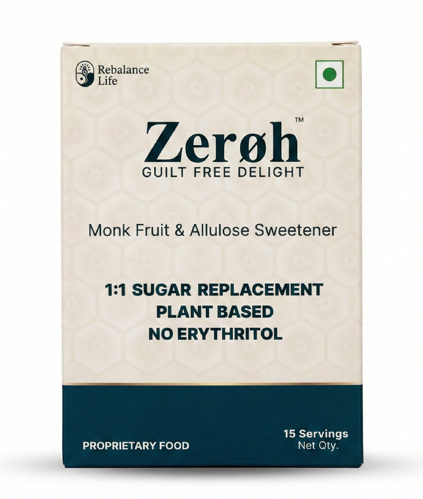 Zeroh Sugar Sachets | Monk Fruit & Allulose  | No Erythritol | On-the-Go | Clinically Tested | 15×5g