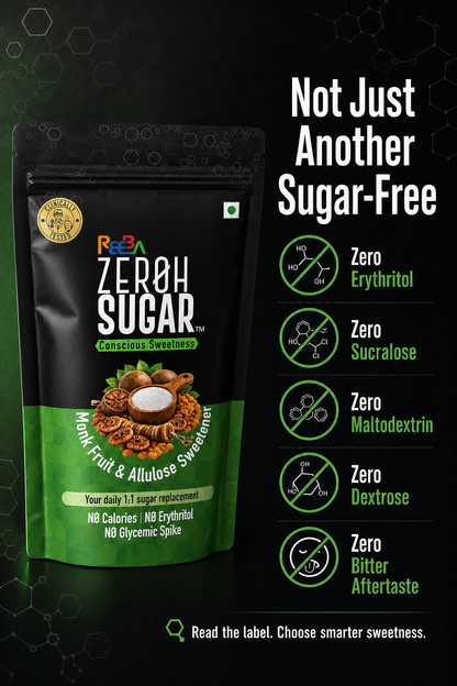 Zeroh Sugar | Monk Fruit & Allulose Sweetener | No Erythritol | Clinically Tested | 250g